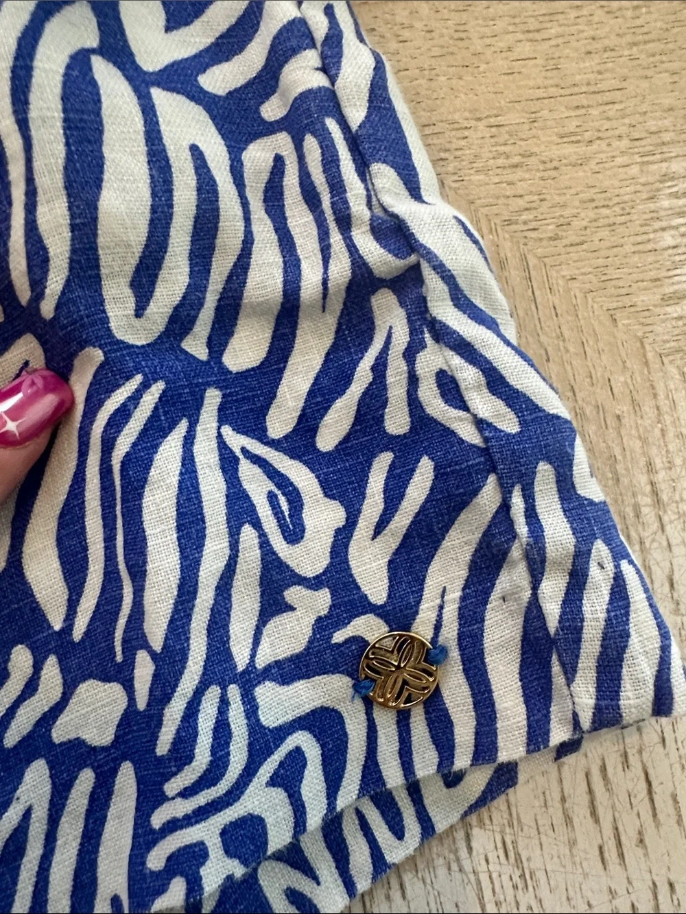 Lilly Pulitzer Blue & White Printed Linen Shorts